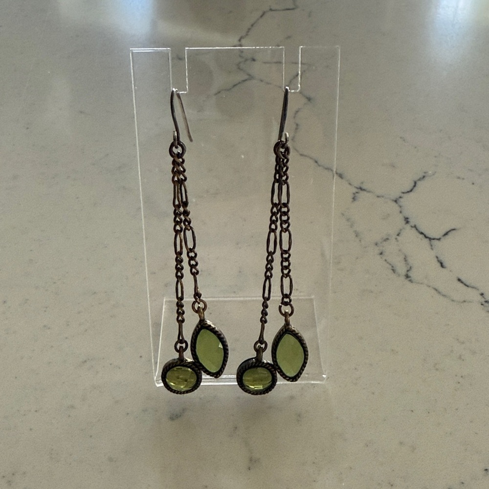 Vintage Elegant Green Dangle Earrings
